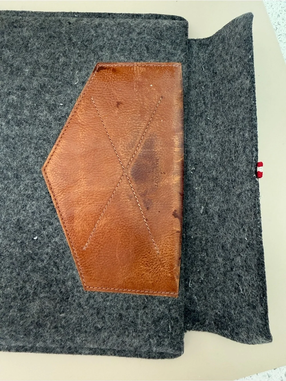 Leather and Felt Laptop Sleeve by Hard Graft